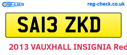 SA13ZKD are the vehicle registration plates.