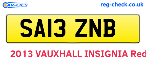 SA13ZNB are the vehicle registration plates.