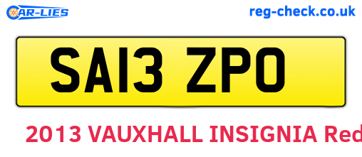 SA13ZPO are the vehicle registration plates.