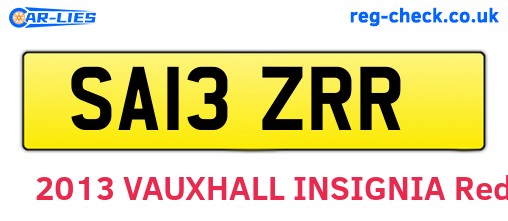 SA13ZRR are the vehicle registration plates.