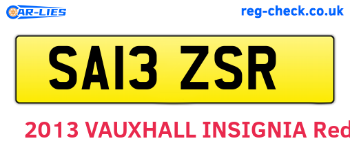 SA13ZSR are the vehicle registration plates.