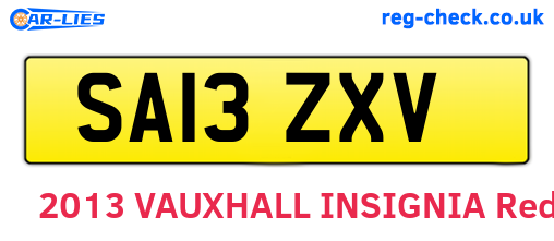 SA13ZXV are the vehicle registration plates.