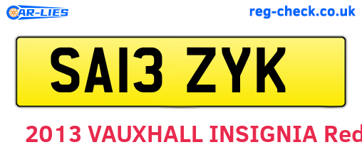 SA13ZYK are the vehicle registration plates.