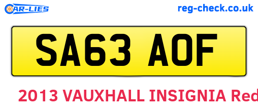 SA63AOF are the vehicle registration plates.