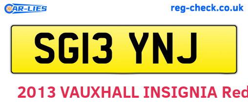 SG13YNJ are the vehicle registration plates.