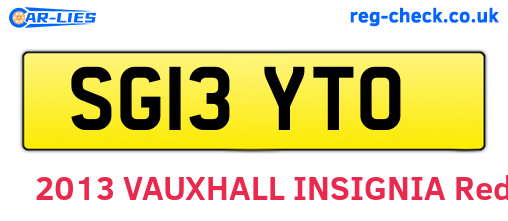 SG13YTO are the vehicle registration plates.