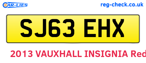 SJ63EHX are the vehicle registration plates.