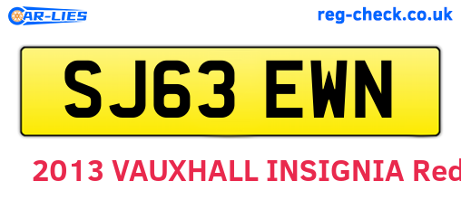 SJ63EWN are the vehicle registration plates.
