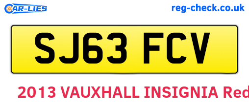 SJ63FCV are the vehicle registration plates.