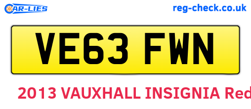 VE63FWN are the vehicle registration plates.