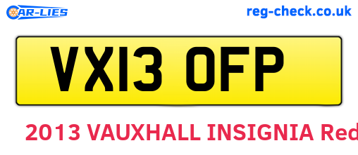 VX13OFP are the vehicle registration plates.