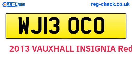 WJ13OCO are the vehicle registration plates.