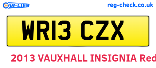 WR13CZX are the vehicle registration plates.