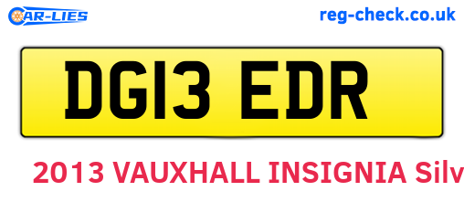 DG13EDR are the vehicle registration plates.