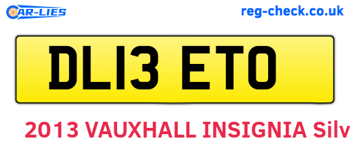 DL13ETO are the vehicle registration plates.