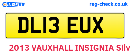 DL13EUX are the vehicle registration plates.