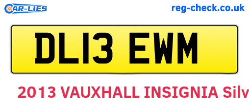DL13EWM are the vehicle registration plates.