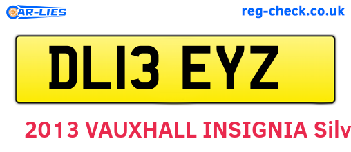 DL13EYZ are the vehicle registration plates.