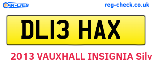 DL13HAX are the vehicle registration plates.