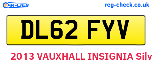 DL62FYV are the vehicle registration plates.