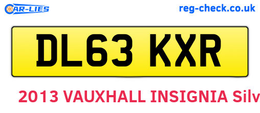 DL63KXR are the vehicle registration plates.