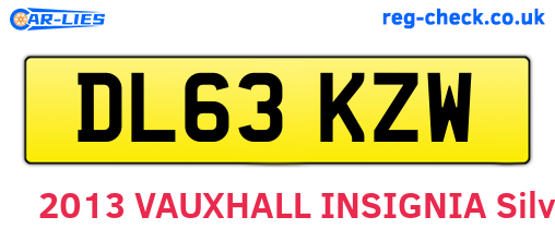 DL63KZW are the vehicle registration plates.