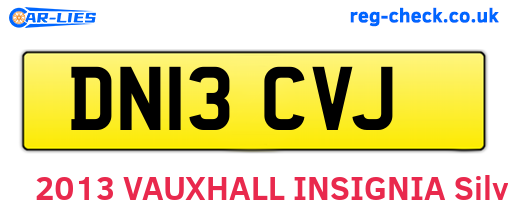 DN13CVJ are the vehicle registration plates.