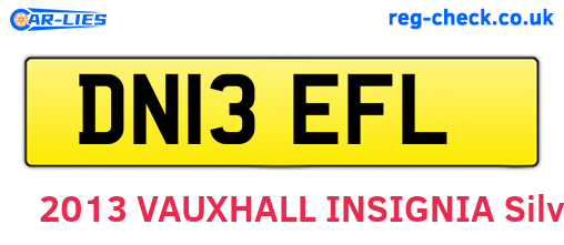 DN13EFL are the vehicle registration plates.