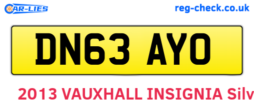 DN63AYO are the vehicle registration plates.