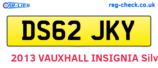 DS62JKY are the vehicle registration plates.