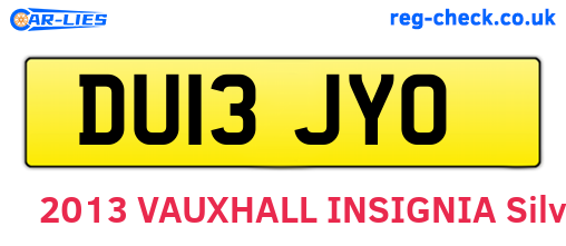 DU13JYO are the vehicle registration plates.