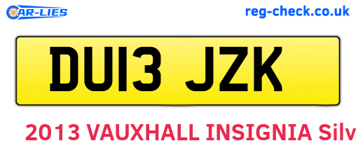 DU13JZK are the vehicle registration plates.