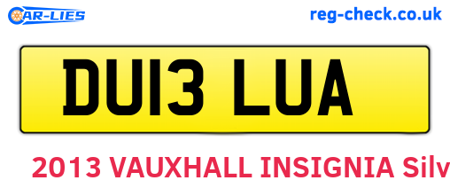 DU13LUA are the vehicle registration plates.