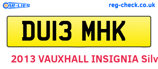 DU13MHK are the vehicle registration plates.