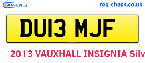 DU13MJF are the vehicle registration plates.