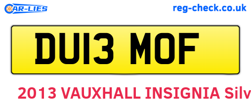 DU13MOF are the vehicle registration plates.