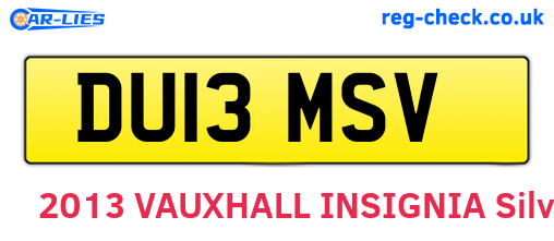 DU13MSV are the vehicle registration plates.