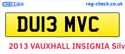 DU13MVC are the vehicle registration plates.