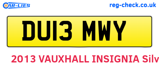 DU13MWY are the vehicle registration plates.