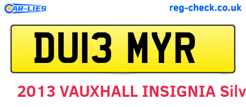 DU13MYR are the vehicle registration plates.
