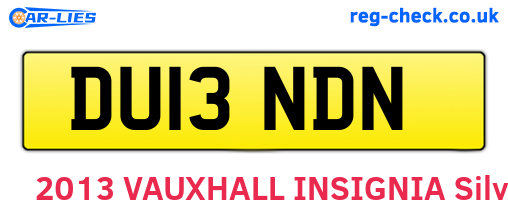 DU13NDN are the vehicle registration plates.