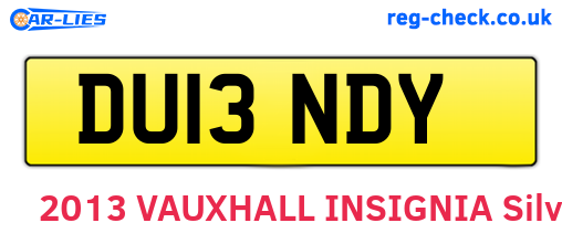 DU13NDY are the vehicle registration plates.