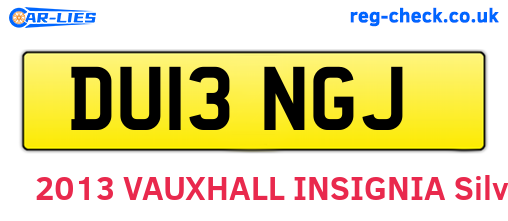 DU13NGJ are the vehicle registration plates.