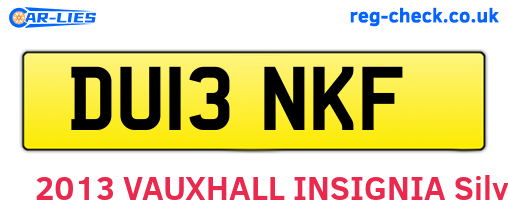 DU13NKF are the vehicle registration plates.