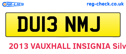 DU13NMJ are the vehicle registration plates.