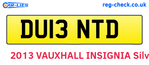 DU13NTD are the vehicle registration plates.