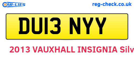 DU13NYY are the vehicle registration plates.