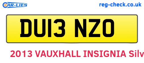 DU13NZO are the vehicle registration plates.