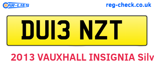 DU13NZT are the vehicle registration plates.