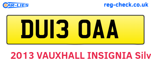 DU13OAA are the vehicle registration plates.
